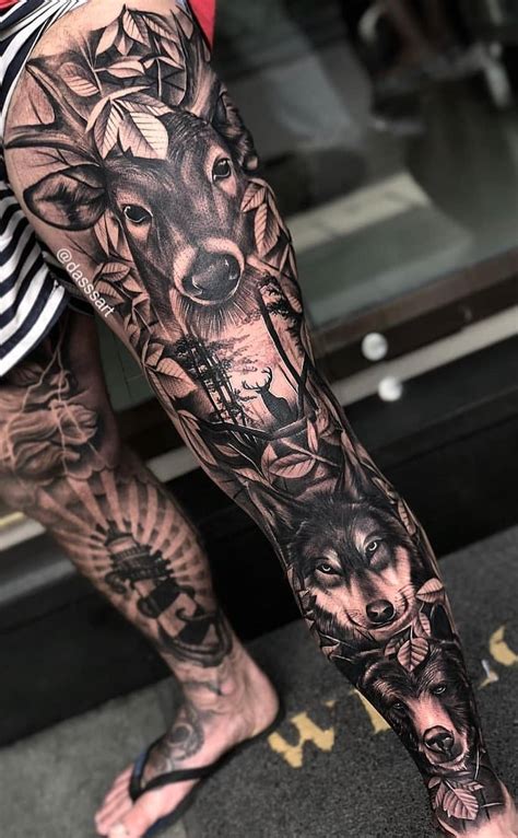 Tatuajes en la pierna: 85 diseños masculinos